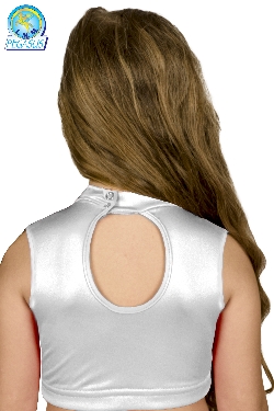 TOP LYCRA SCOLLO AMERICANO BIANCO DANZA BAMBINA